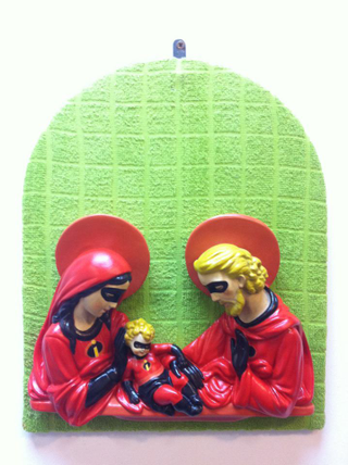 Illustration for article titled Saintly statues get superheroic makeovers